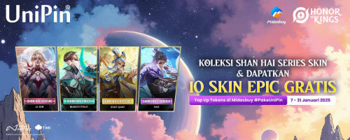 [Honor of Kings x Shan Hai Series Skin] Top Up Tokens di Midasbuy #PakeUniPin & Raih 10 Epic Skin
